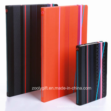 Quality A6 / A5 Design Printed PU Leather Cover Agenda Notebook with Elastic Strap Closure